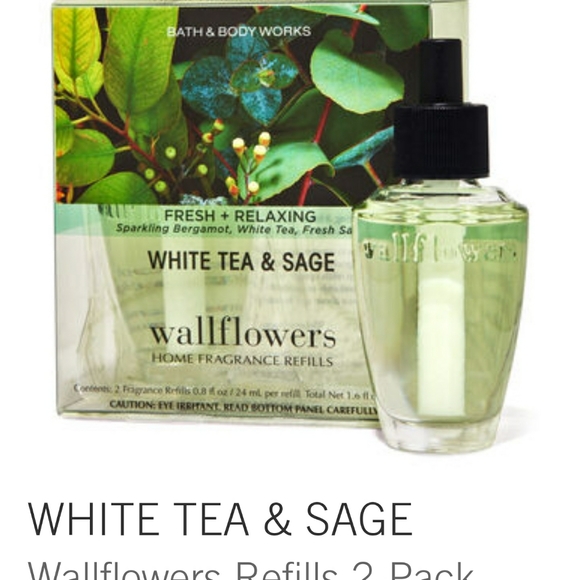 🔥White Tea & Sage WALLFLOWER Refill Bulbs 2pk-DAMAGE BOX - Picture 2 of 4